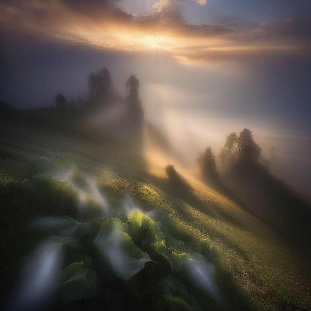 Landscape photography of fundatura ponorului by marc adamus, morning, mist, rays of light, beautiful