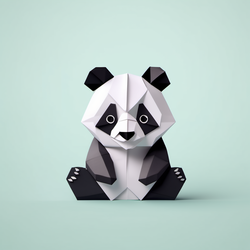 Cute panda, origami art