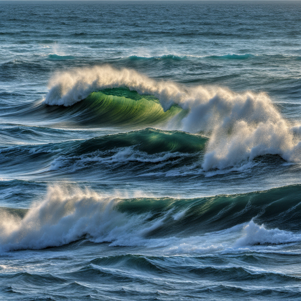 waves of the ocean, HDR, UHD, 64K