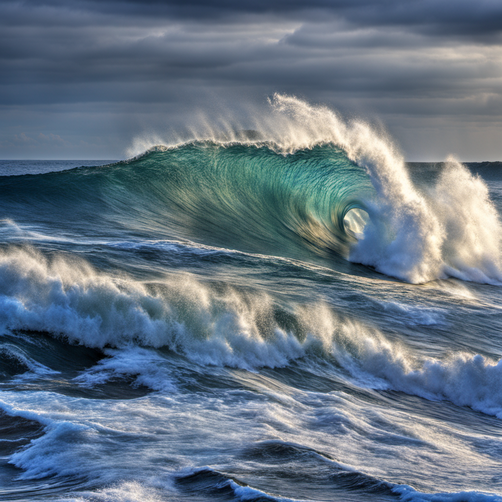 waves of the ocean, HDR, UHD, 64K