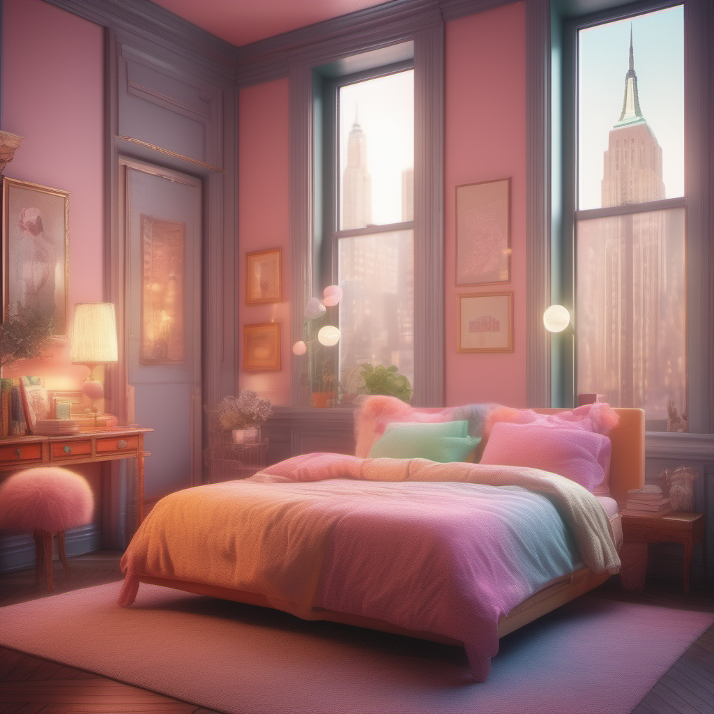 Glitch of two prompts: Cosy vintage bedroom New York