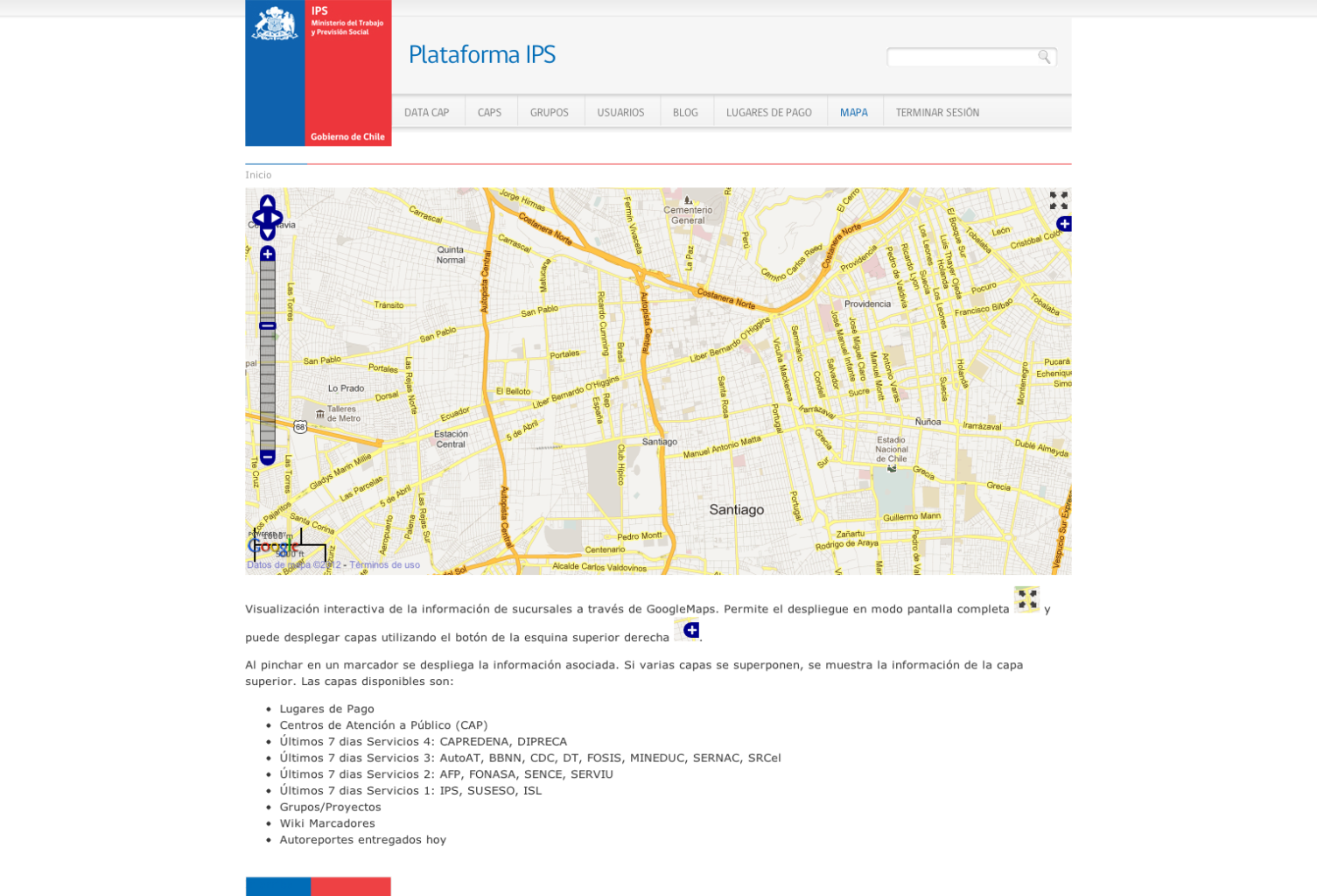 Plataforma IPS Mapa
