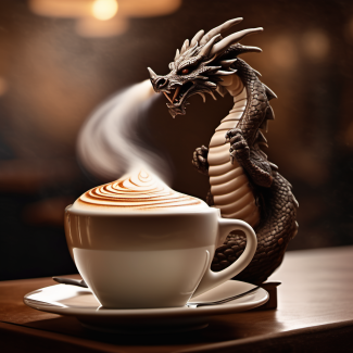 stable diffusion put the dragon in the coffee 5